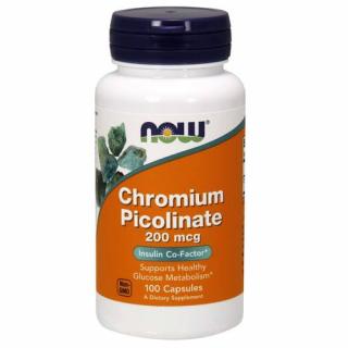 NOW Chromium Picolinate, 200 mcg, 100 rastlinných kapsúl