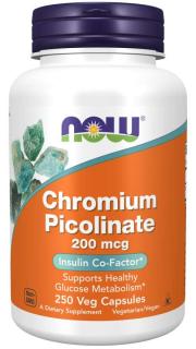 NOW Chromium Picolinate, 200 mcg, 250 rastlinných kapsúl