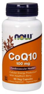 NOW CoQ10 (koenzým Q10) + Hloh, 100 mg, 90 rastlinných kapsúl