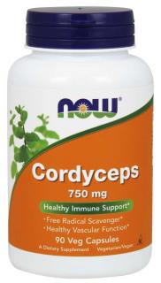 NOW Cordyceps 750 mg (Organic), 90 kapsúl