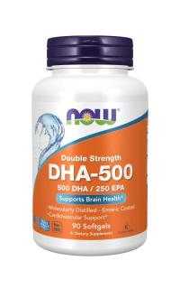 NOW DHA-500, 500 DHA/250 EPA, 90 softgélových kapsúl