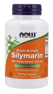 NOW Double Strength Silymarin milk thistle extract (extrakt z pestreca s artyčokou a púpavou), 300 mg, 100 rastlinných kapsúl