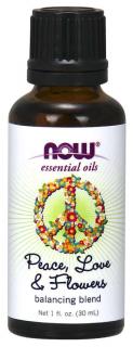 NOW Essential Oil, Peace, Love & Flowers oil blend (éterický olej zmes mieru, lásky a kvetín), 30 ml