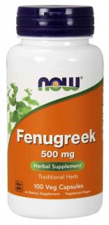NOW Fenugreek (Senovka grécka) extrakt, 500 mg, 100 rastlinných kapsúl