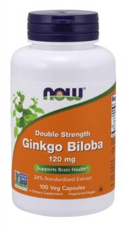 NOW Ginkgo Biloba Double Strenght, 120 mg, 100 rastlinných kapsúl