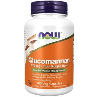 NOW Glucomannan z kořene Konjac, 575 mg, 180 rostlinných kapslí