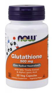 NOW Glutathione, redukovaný, 500 mg, 30 rastlinných kapsúl