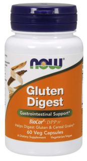 NOW Gluten Digest, lepok tráviaci enzýmy, 60 rastlinných kapsúl