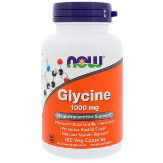 NOW Glycín, 1000 mg, 100 kapsúl