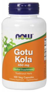 NOW Gotu Kola, 450 mg, 100 rastlinných kapsúl
