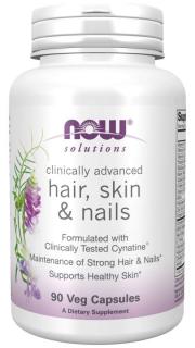 NOW Hair, Skin & Nails (zdravé vlasy, pleť a nechty), 90 rastlinných kapsúl