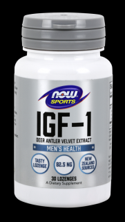 NOW IGF-1 Deer Antler Velvet Extract, 30 žuvacích pastiliek