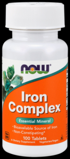 NOW Iron Complex (železo), 100 tabliet