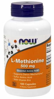 NOW L-Methionine, 500mg, 100 kapsúl