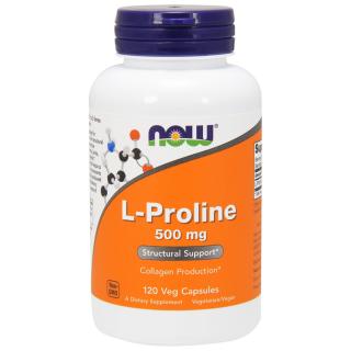 NOW L-Prolin, 500 mg, 120 rastlinných kapsúl