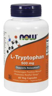 NOW L-Tryptofan 500 mg, 60 rastlinných kapsúl