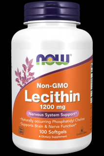 NOW Lecithin (lecitin), 1200 mg, 100 softgélových kapsúl