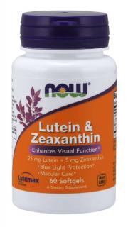 NOW Lutein & Zeaxanthin (zdravie očí), 60 softgel kapsúl