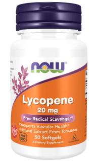 NOW Lycopen (Lykopén), 20 mg, 50 softgélových kapsúl