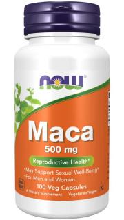 NOW Maca (řeřicha peruánská koncentrát), 500 mg, 100 rostlinných kapslí