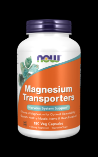 NOW Magnesium Transporters, 180 rastlinných kapsúl