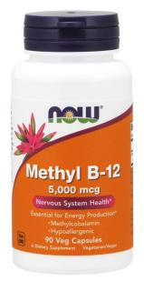 NOW Methyl B12 5000 mcg, 90 rastlinných kapsúl