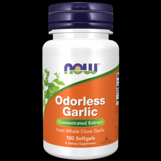 NOW Odorless Garlic (cesnakový extrakt bez zápachu), 100 softgélových kapsúl