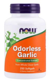 NOW Odorless Garlic (cesnakový extrakt bez zápachu), 250 softgélových kapsúl