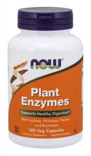 NOW Plant Enzymes, rastlinné enzýmy, 120 rastlinných kapsúl