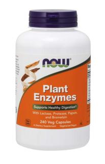 NOW Plant Enzymes, rastlinné enzýmy, 240 rastlinných kapsúl