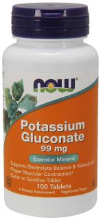NOW Potassium Gluconate, 99 mg, 100 tabliet