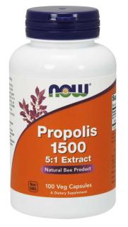 NOW Propolis 5:1 Extrakt, 1500 mg, 100 rastlinných kapsúl