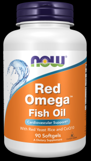 NOW Red Omega, Červená kvasnicová rýže s omega 3 a koenzymem Q10, 90 softgelových kapslí