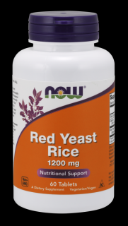 NOW Red Yeast Rice Concentrated 10:1 Extract (Červená kvasnicová rýže, extrakt), 1200 mg, 60 tablet