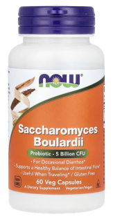 NOW Saccharomyces Boulardii, probiotika, 60 vegan kapslí  Výživový doplnok