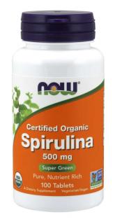 NOW Spirulina Organic, 500 mg, 100 tabliet