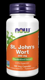 NOW St. John's Wort (Třezalka tečkovaná), 300 mg, 100 rostlinných kapslí