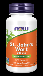 NOW St. Johns Wort (Třezalka tečkovaná), 300 mg, 100 rostlinných kapslí