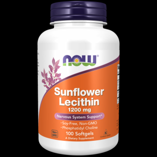 NOW Sunflower Lecithin (slnečnicový lecitín), 1200 mg, 200 softgélových kapsúl