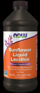NOW Sunflower Lecithin (tekutý slunečnicový lecitin), 473 ml