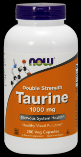NOW Taurine Double Strength (Taurin dvojitá sila) 1000 mg, 250 rastlinných kapsúl