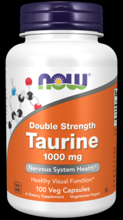 NOW Taurine (Taurin) 1000 mg, 100 rostlinných kapslí