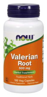 NOW Valerian Root (kozlík lekársky), 500 mg, 100 rastlinných kapsúl