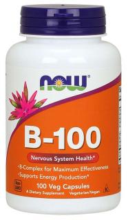 NOW Vitamín B-100 Complex, 100 rastlinných kapsúl