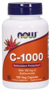 NOW Vitamín C-1000 s bioflavonoidmi, 100 rastlinných kapsúl