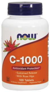 NOW Vitamín C-1000 so šípkami a postupným uvoľňovaním, 100 tabliet