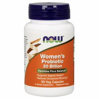 NOW Womens probiotic (probiotiká pre ženy), 20 miliárd, 50 rastlinných kapsúl