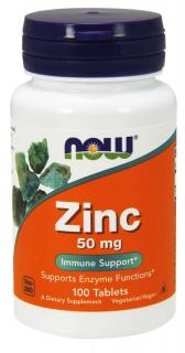 NOW Zinc (zinok glukonát), 50 mg, 100 tabliet