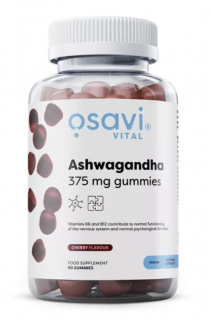 Osavi Ashwagandha, extrakt, 375 mg, 90 gumových bonbónů s třešňovou příchutí  Výživový doplnok