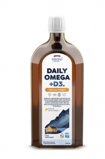 Osavi Daily Omega 3, omega 3 1600 mg + vitamín D3, citronová příchuť, 500 ml